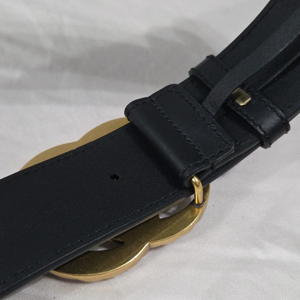 Gucci Black Marmont Pearl Belt Gold GG Buckle - Picture 12 of 14